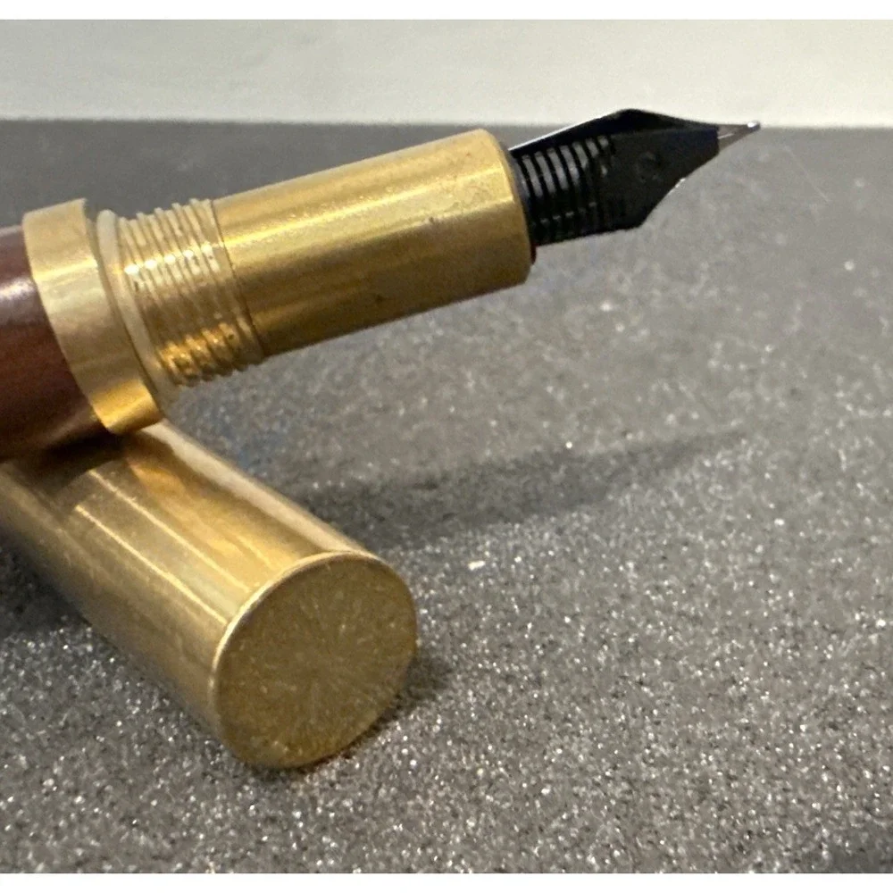 Vintage Brass Sandalwood Fountain Pen Premium Writing Gift Stationery